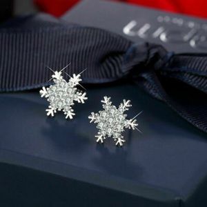 Crystal Rhinestone Snowflake Earrings